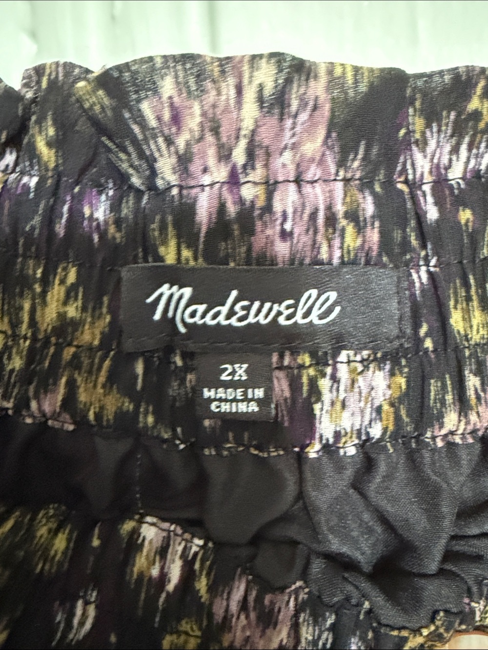 Madewell Black Floral Tiered Midi Skirt with Purple Accents - Picture 2 of 5